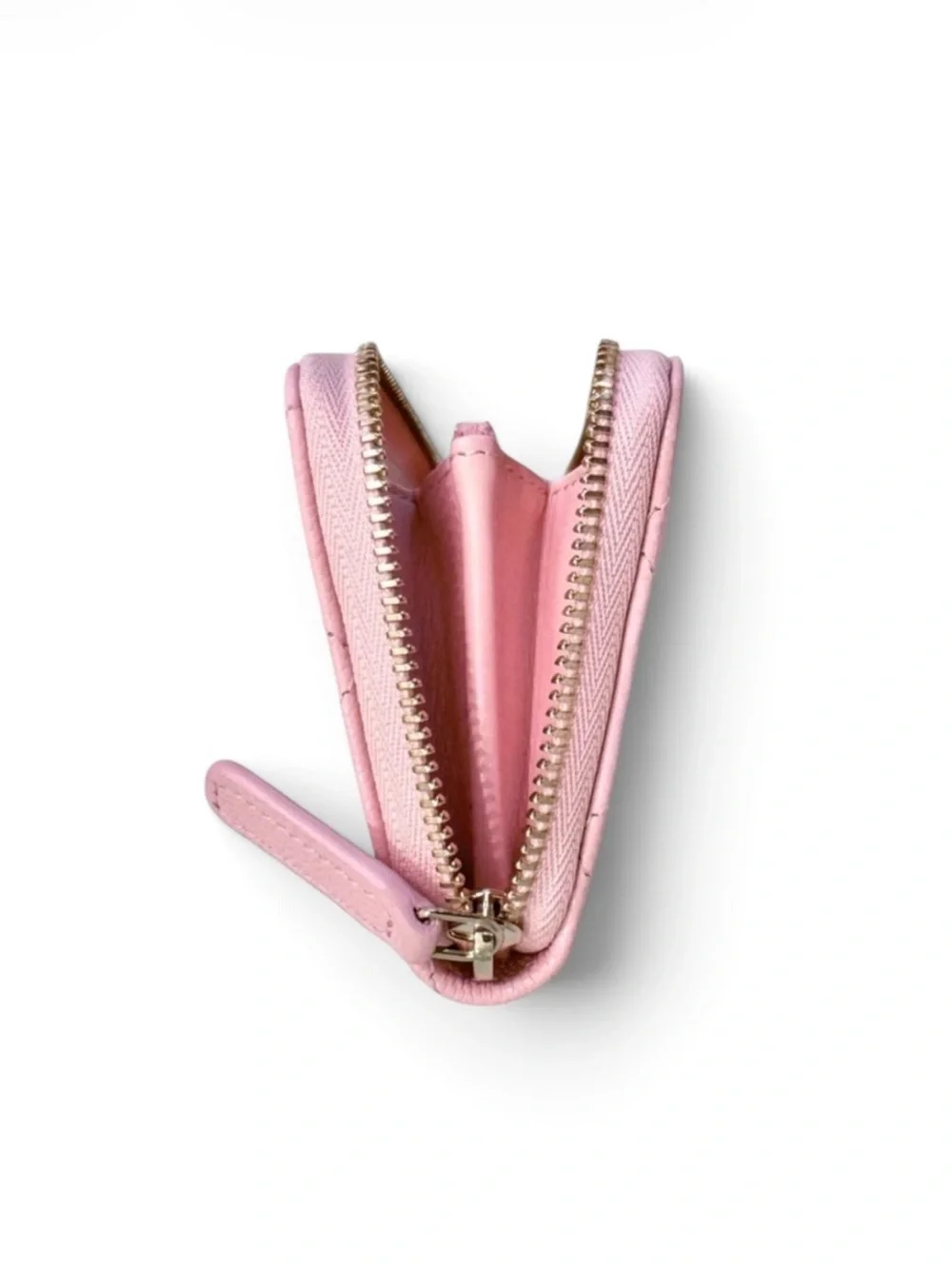 🆕💗CHANEL Grained Calfskin (CAVIAR) Zipped Coin Purse Strass CC Logo GHW • PINK